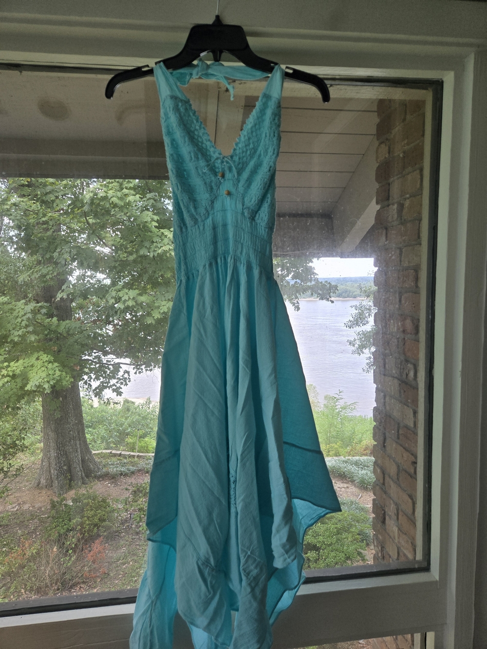 Turquoise Halter Maxi Dress - Brand Unspecified